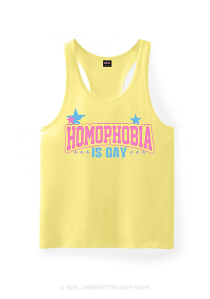 Homophobia Is Gay Pride Y2K Men Racerback Tank Top Cherrykitten