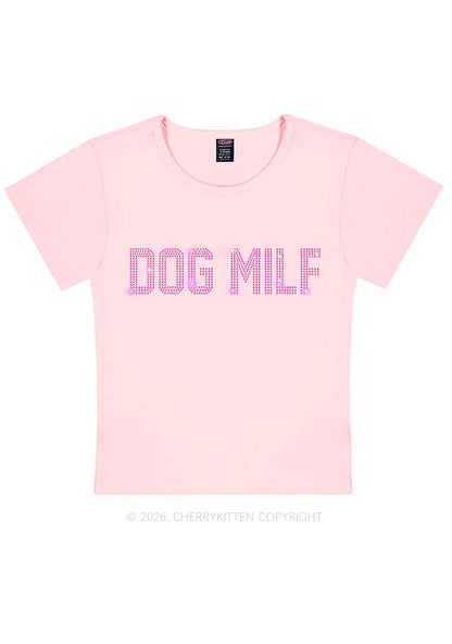 Rhinestone Dog Mxxf Y2K Baby Tee Cherrykitten