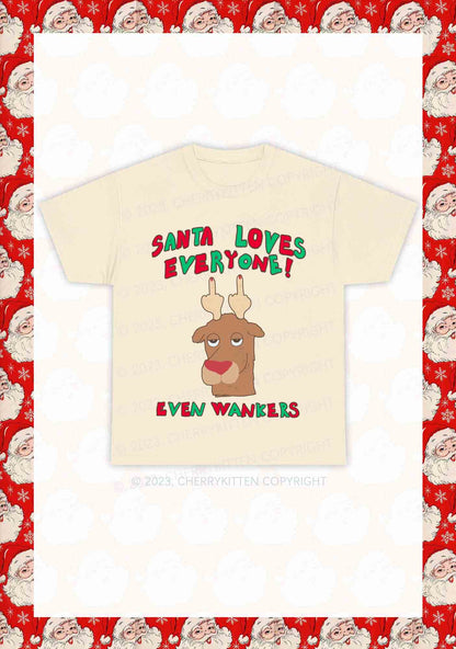 Santa Loves Everyone Christmas Y2K Chunky Shirt Cherrykitten