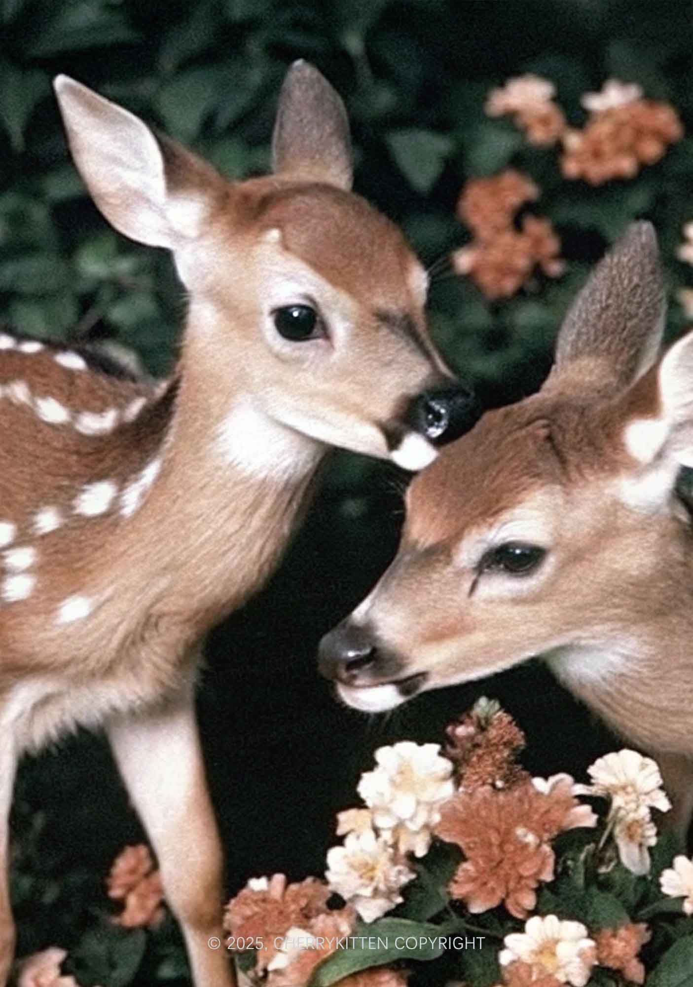 Deer Flowers Y2K Mesh Crop Top Cherrykitten