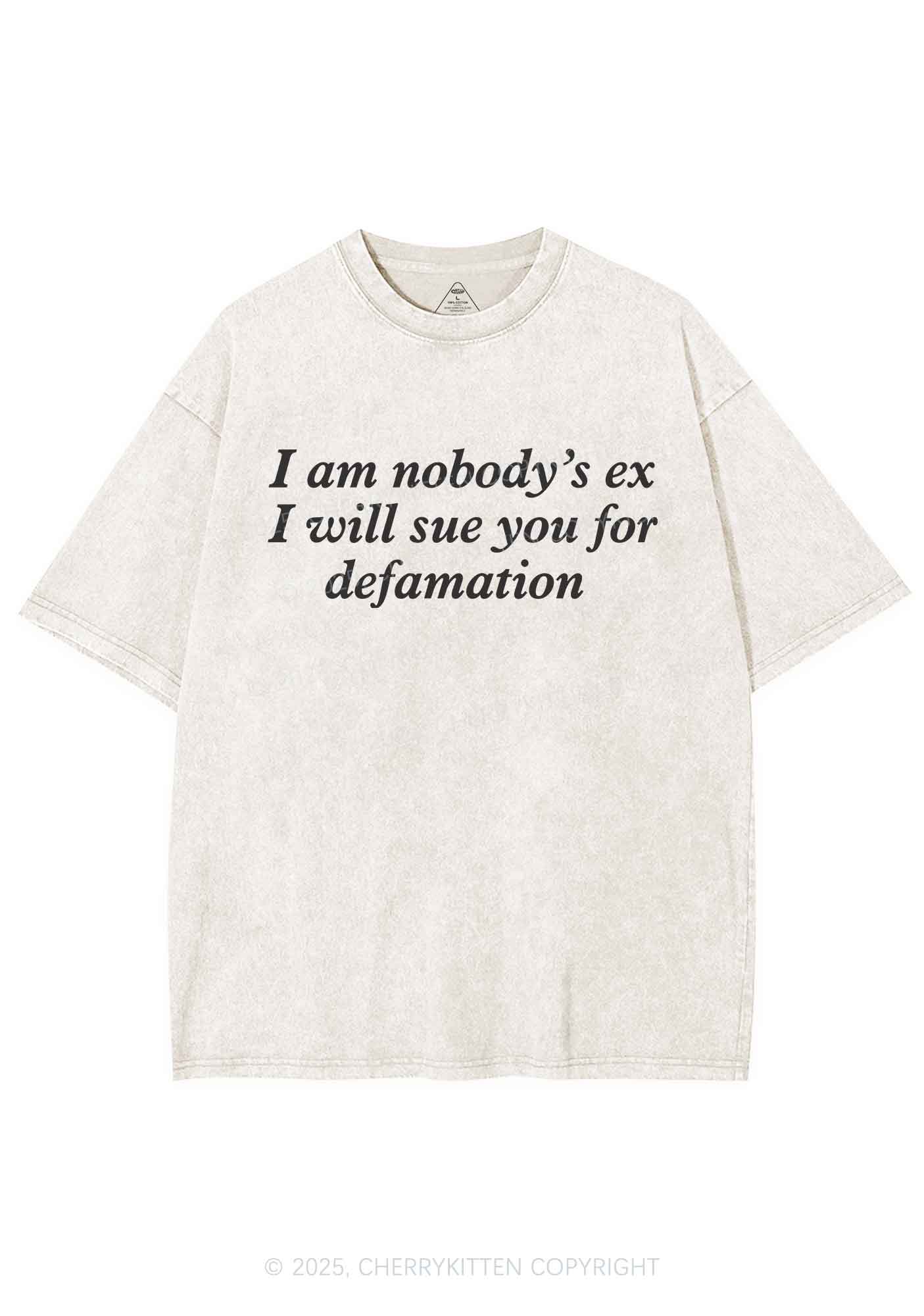 Sue You For Defamation Y2K Shirts Washed Tee Cherrykitten