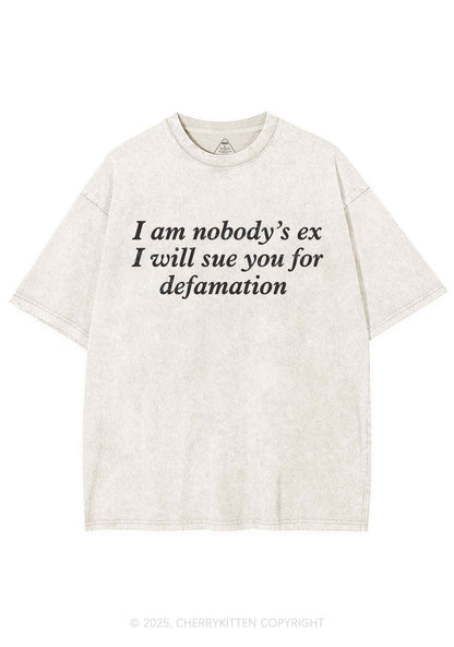 Sue You For Defamation Y2K Shirts Washed Tee Cherrykitten