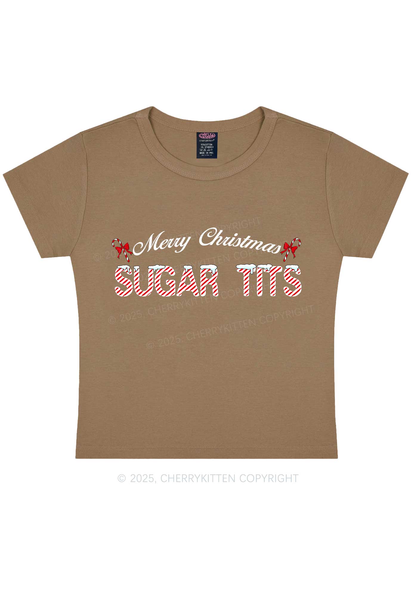 Christmas Sugar Txts Y2K Baby Tee Cherrykitten