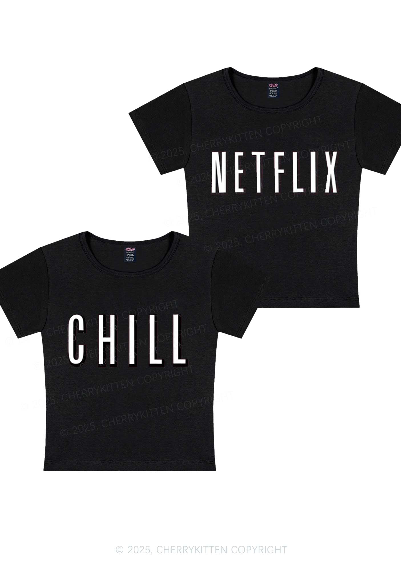 Netflix Chill Y2K Valentine's Day Baby Tee Cherrykitten