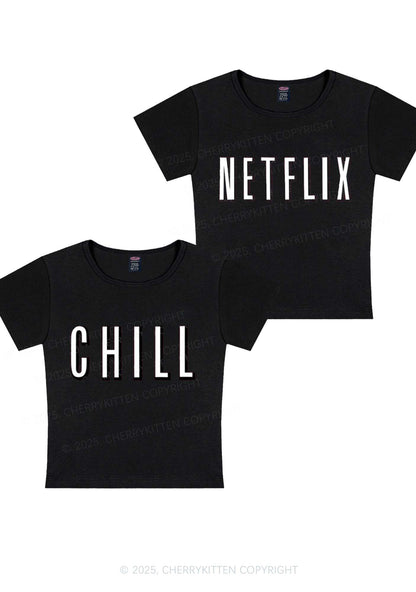 Netflix Chill Y2K Valentine's Day Baby Tee Cherrykitten