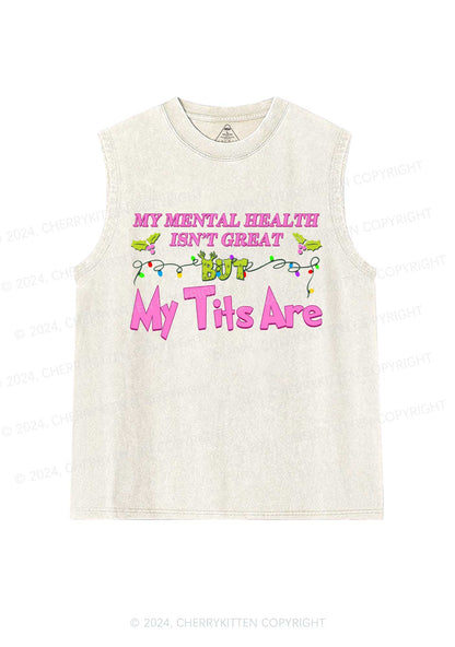Christmas Mental Health Isn't Great Y2K Washed Tank Cherrykitten
