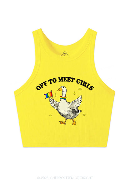 Off To Meet Girls Pride Y2K Crop Tank Top Cherrykitten