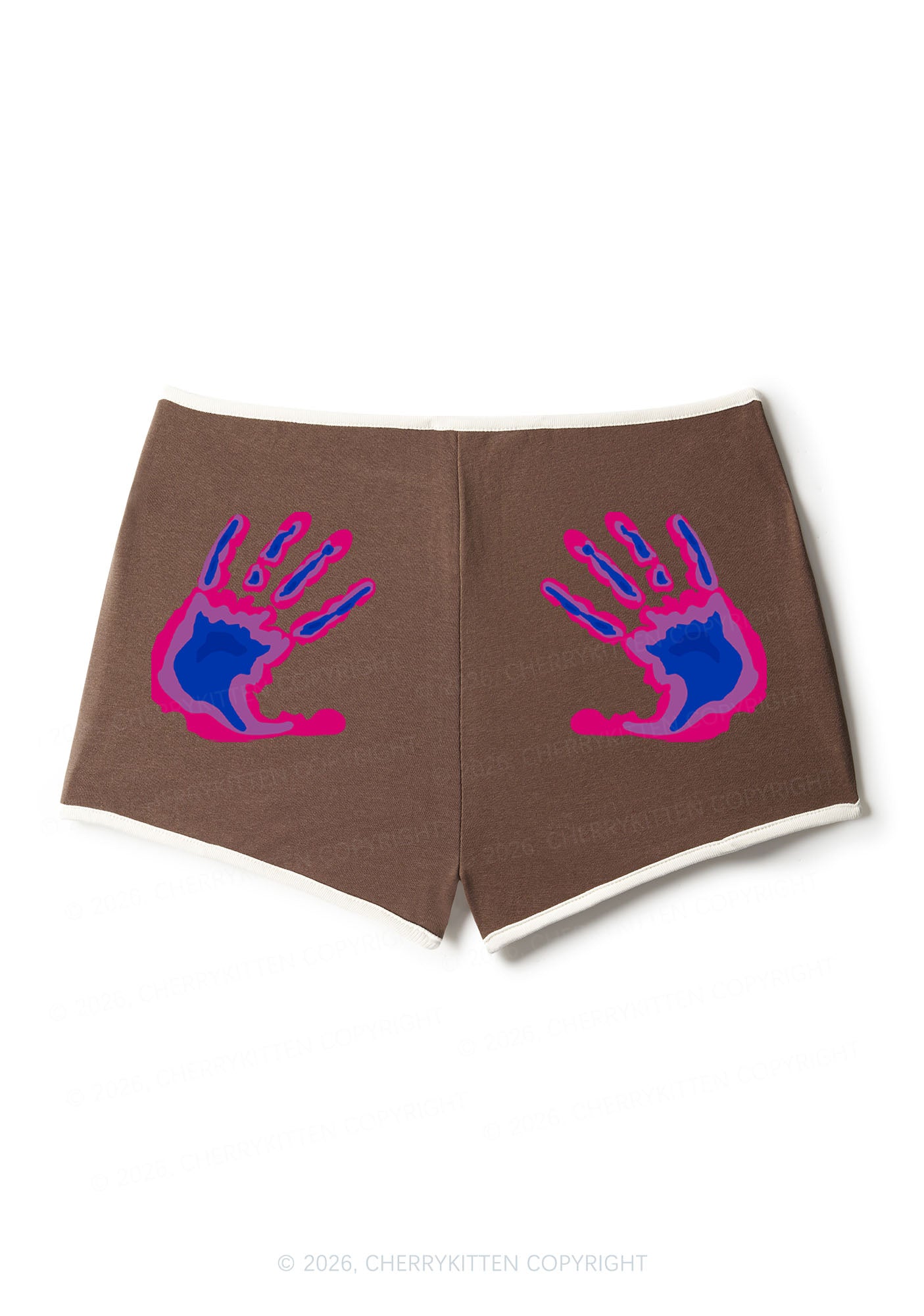 Bisexual Thermal Hands Pride Y2K Booty Shorts Cherrykitten