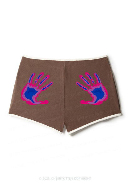 Bisexual Thermal Hands Pride Y2K Booty Shorts Cherrykitten