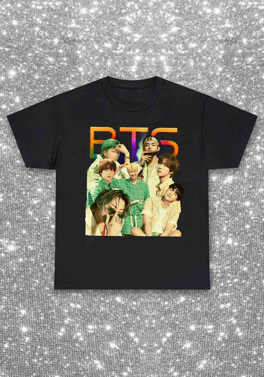 Rainbow Bangtan Kpop Y2K Chunky Shirt Cherrykitten