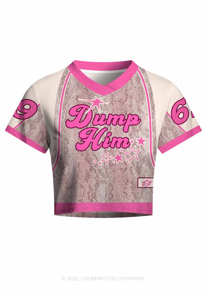 Dump Him Y2K Crop Football Jersey Shirts Cherrykitten