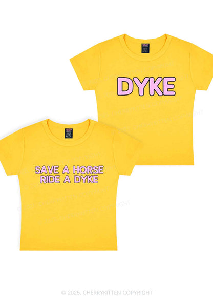 Save Horse Ride Dyke Y2K Valentine's Day Baby Tee Cherrykitten