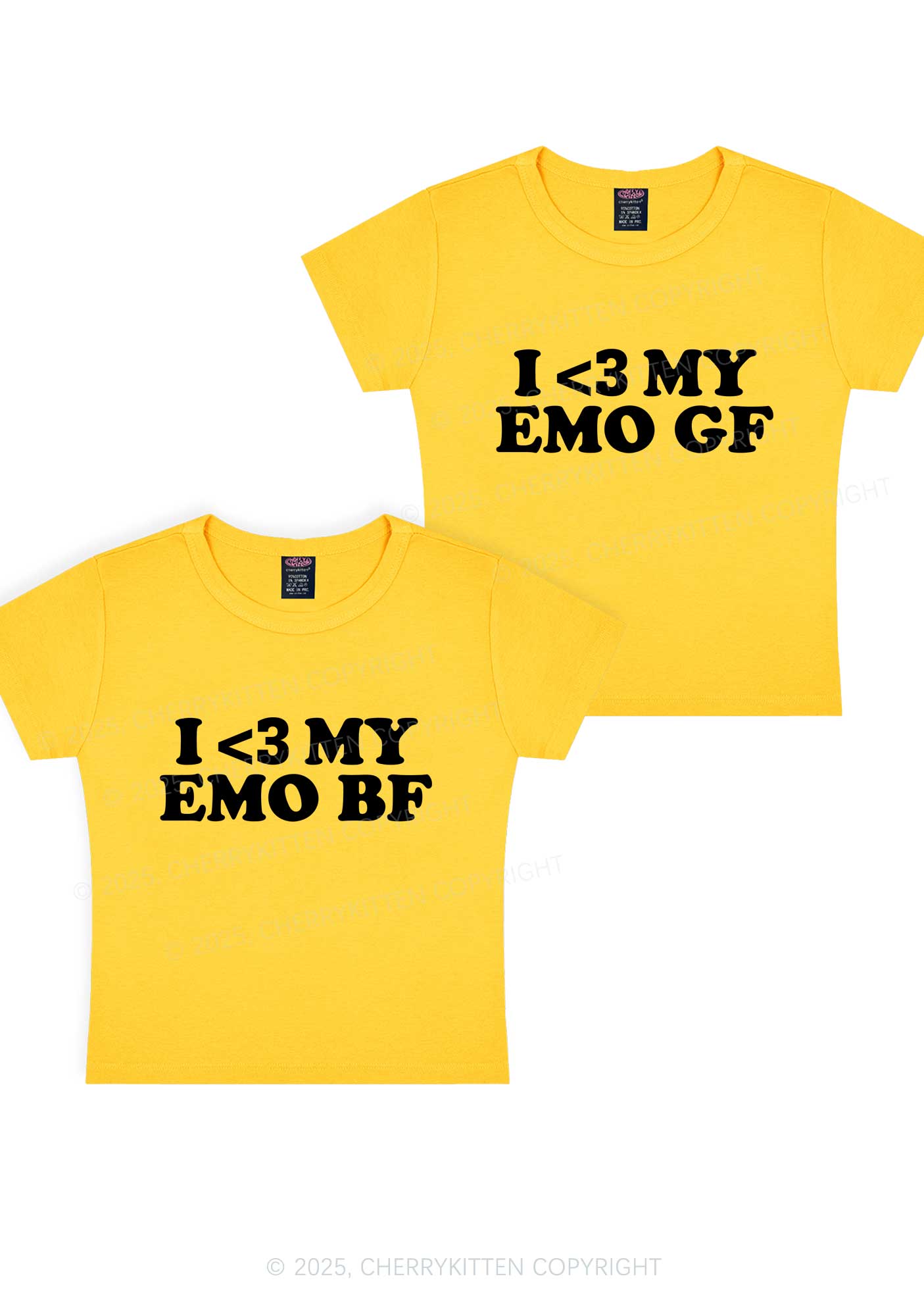 I Love My Emo BF GF Y2K Valentine's Day Baby Tee Cherrykitten