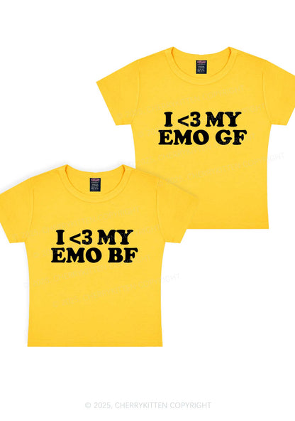 I Love My Emo BF GF Y2K Valentine's Day Baby Tee Cherrykitten
