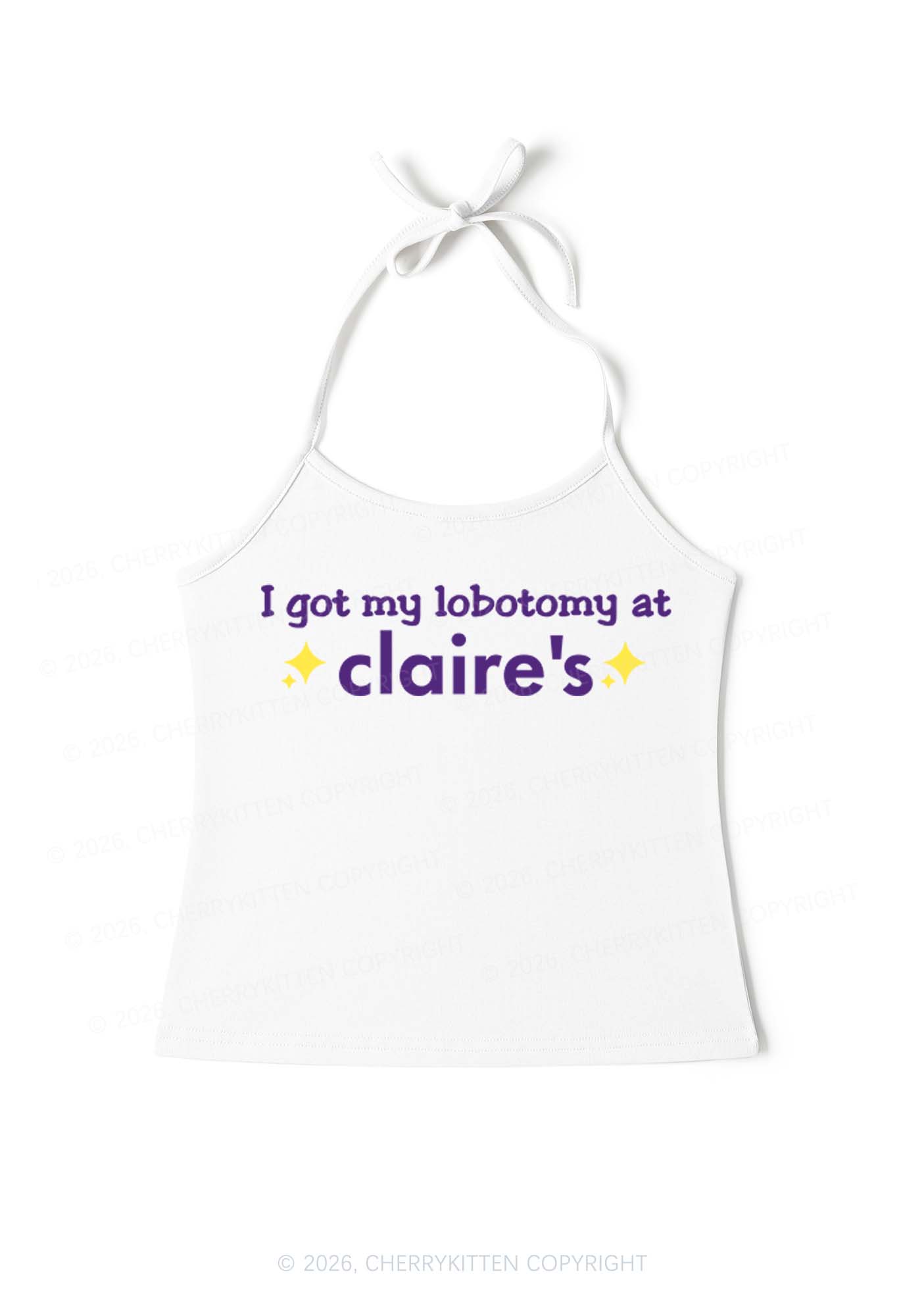 I Got My Lobotomy At Claires Y2K Halter Neck Cami Cherrykitten