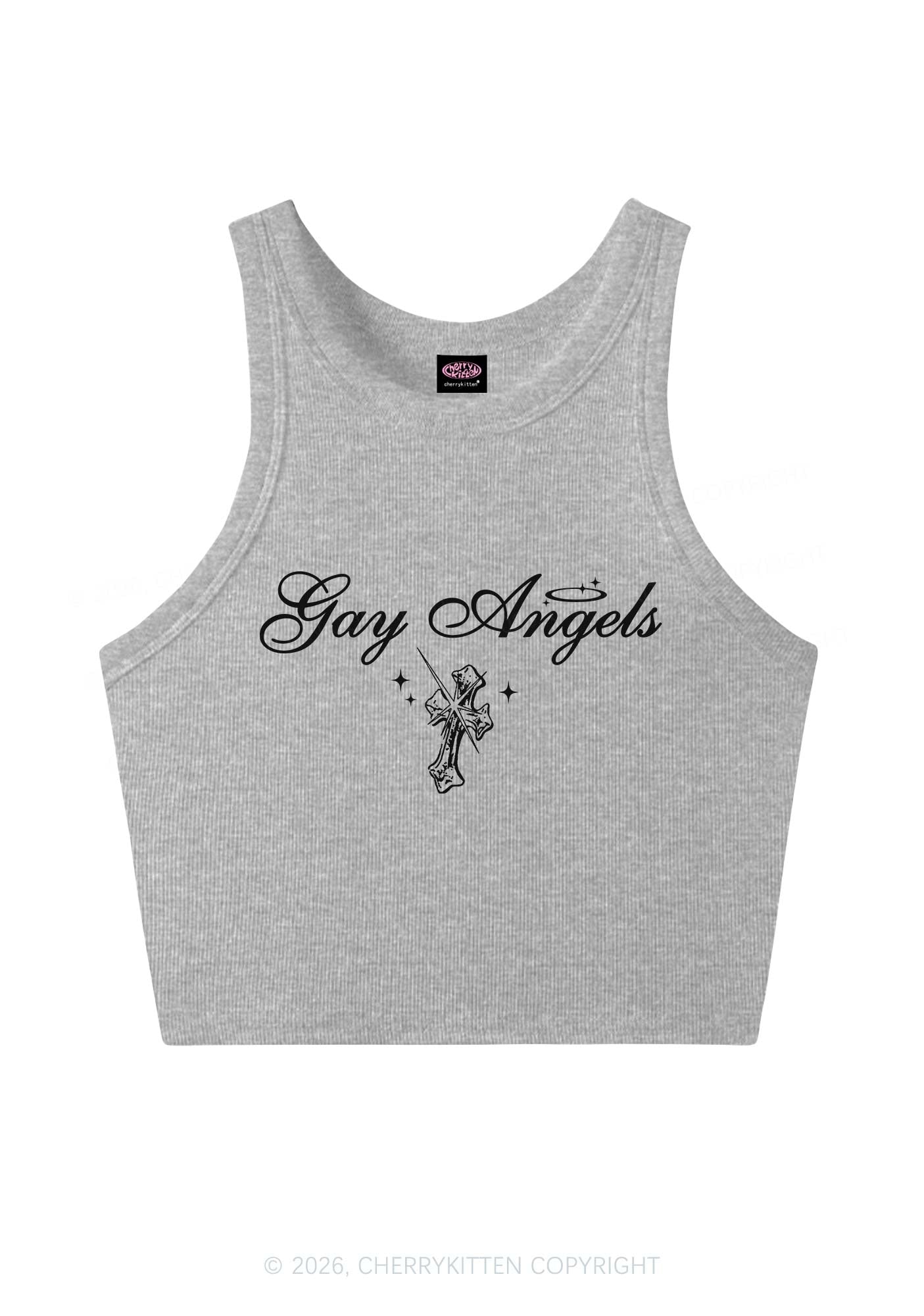 Gay Angels Pride Y2K Crop Tank Top Cherrykitten