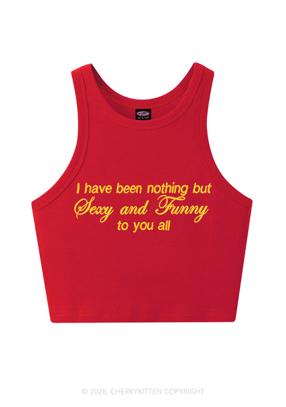 Embroidered I Have Been Nothing Y2K Crop Tank Top Cherrykitten