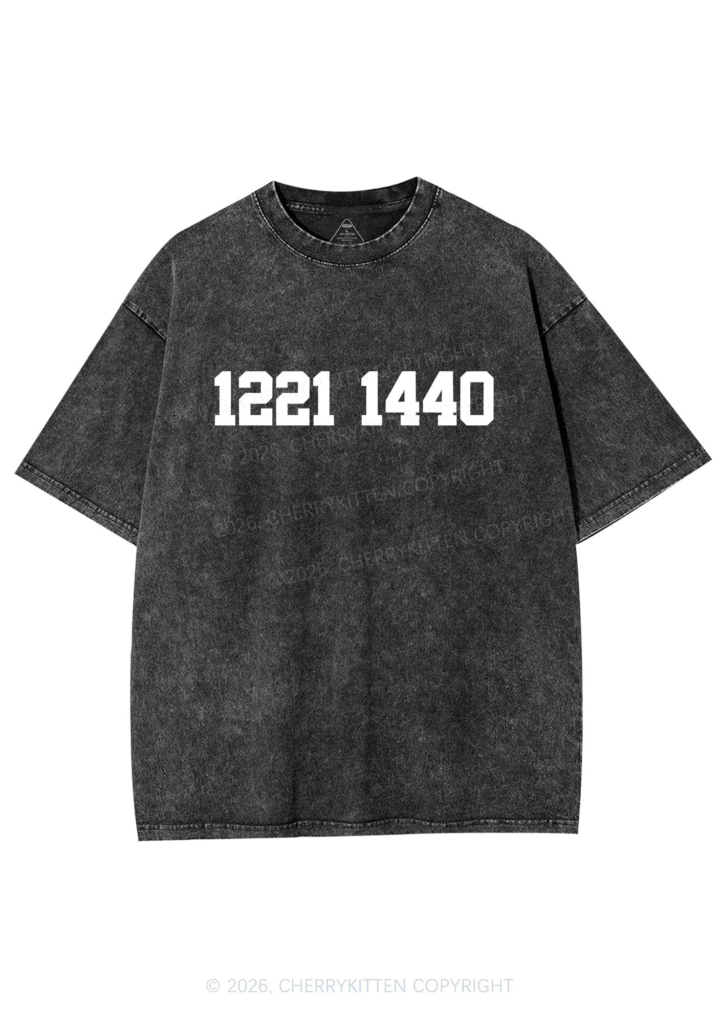 Retro Number HR Y2K Shirts Washed Tee Cherrykitten