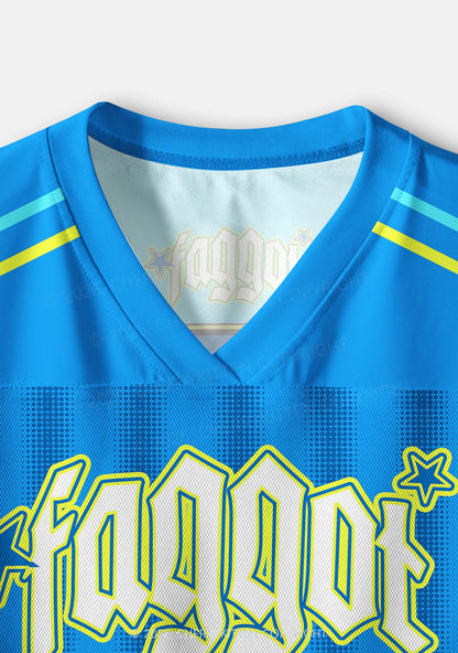 Faggot Blue Star Pride Y2K Crop Sport Jersey Shirts Cherrykitten