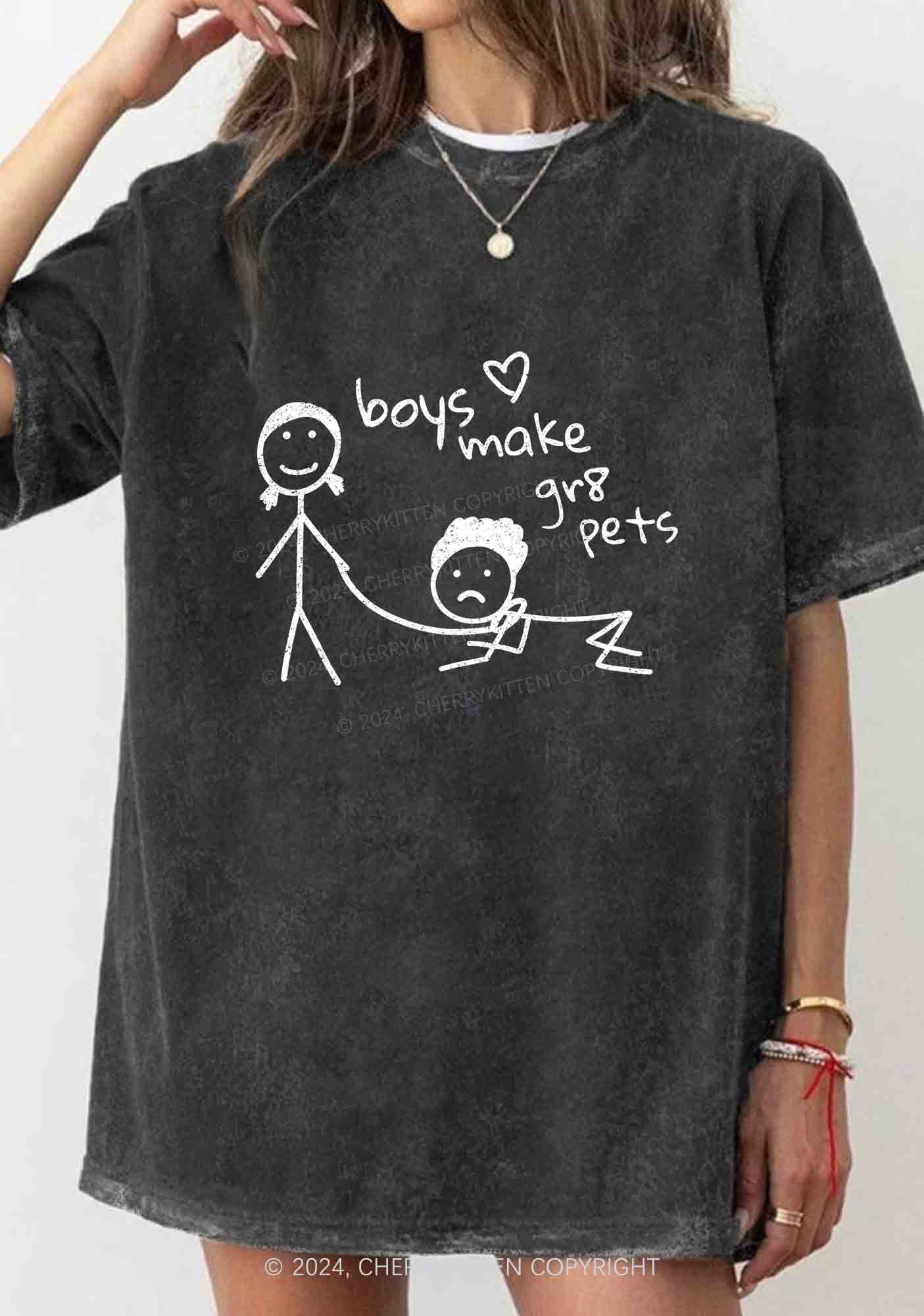 Boys Make Gr8 Pets Y2K Washed Tee Cherrykitten