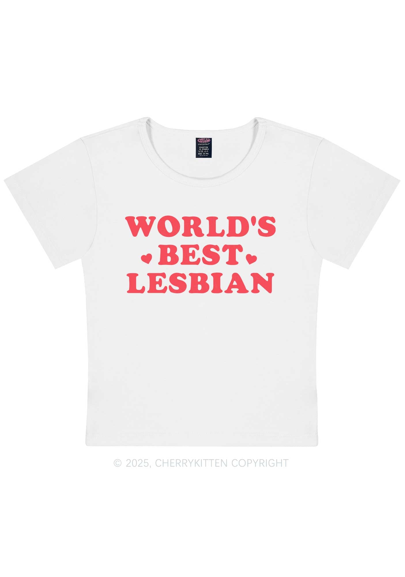 World's Best Lesbian Y2K Baby Tee Cherrykitten