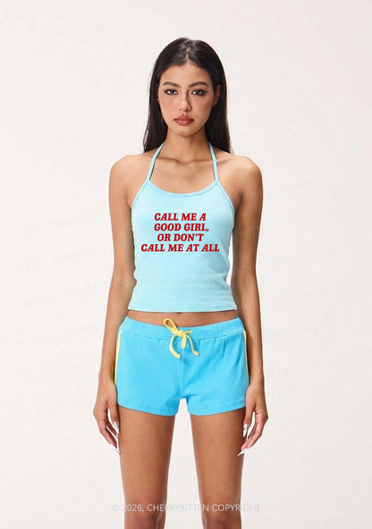 Call Me Good Girl Y2K Halter Neck Cami Cherrykitten