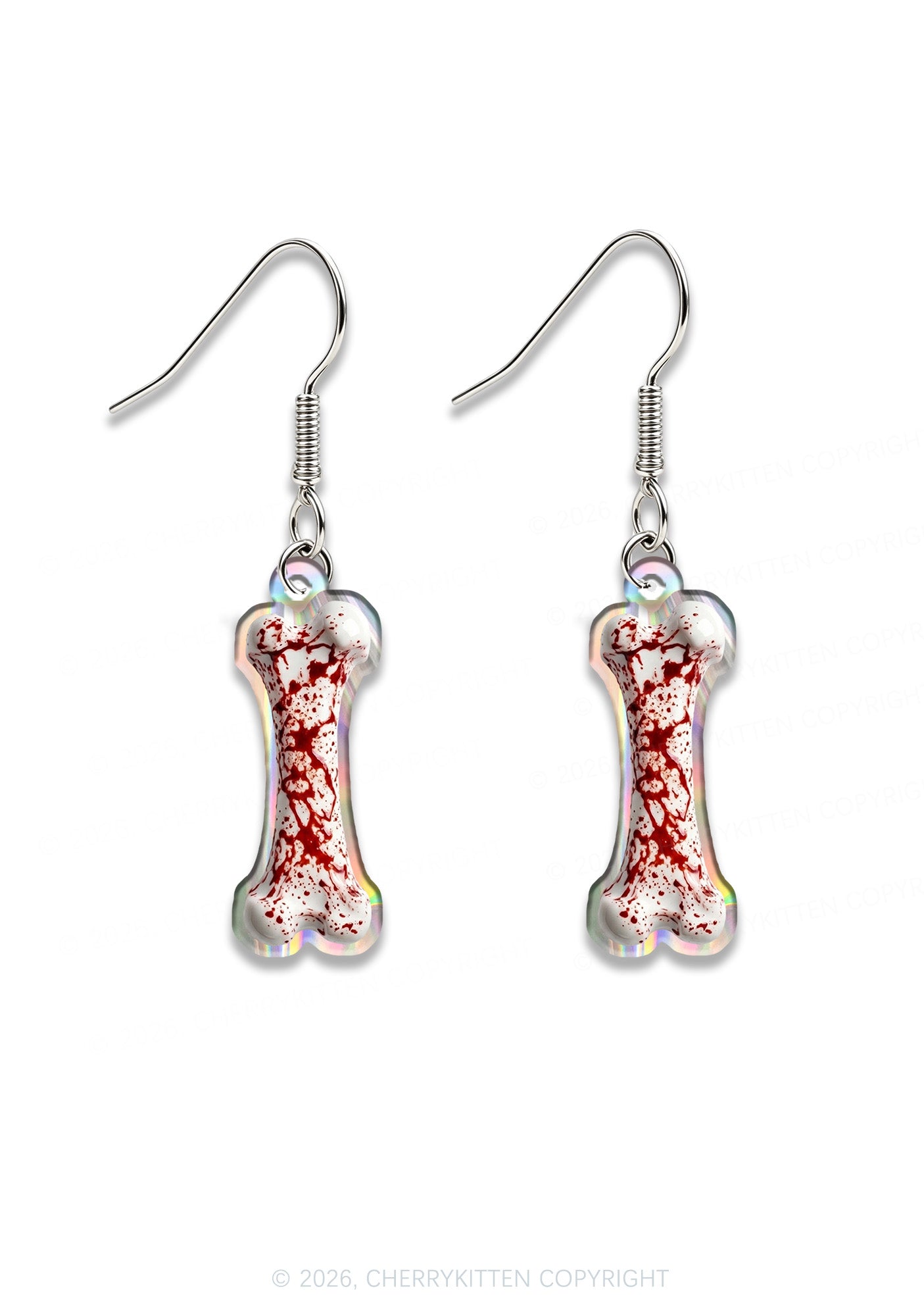 Halloween Blood Bone Y2K Acrylic Earrings Cherrykitten