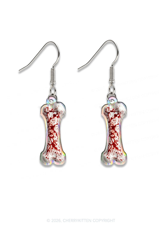 Halloween Blood Bone Y2K Acrylic Earrings Cherrykitten