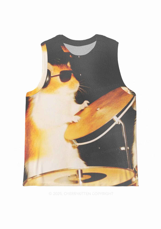 Rats Drummer Y2K Mesh Muscle Tank Cherrykitten