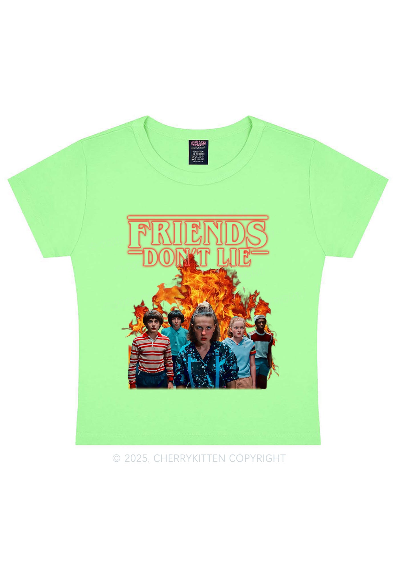 Real Friends Y2K Baby Tee Cherrykitten