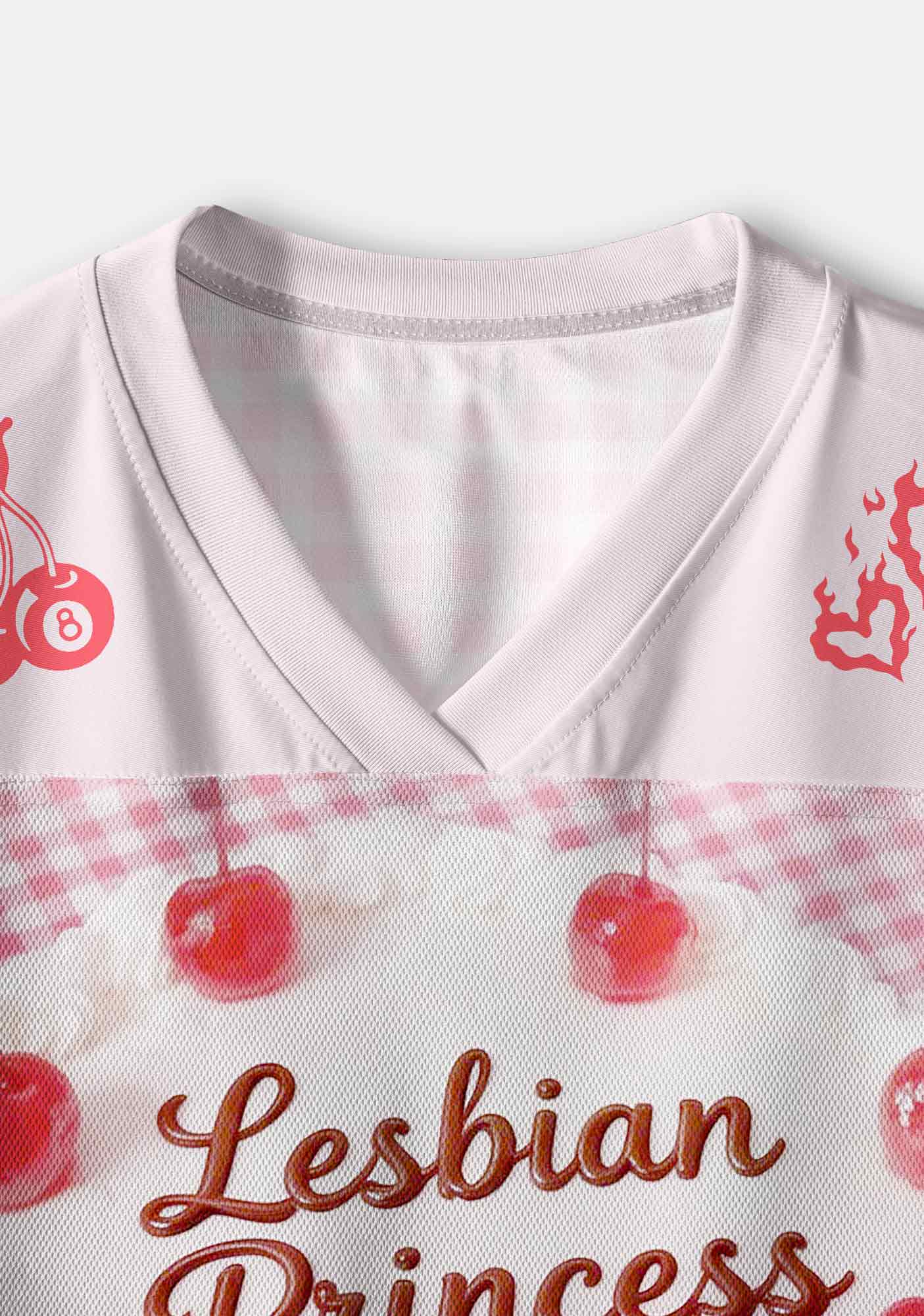 Lesbian Princess Cake Pink Plaid Pride Y2K Crop Sport Jersey Shirts Cherrykitten