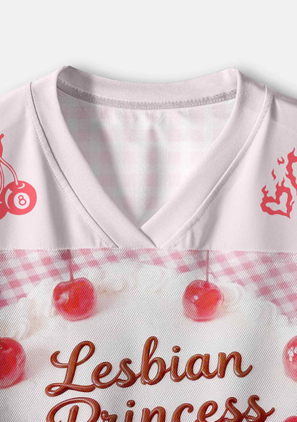 Lesbian Princess Cake Pink Plaid Pride Y2K Crop Sport Jersey Shirts Cherrykitten