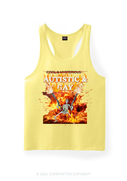 Autistic Gay Skeleton Pride Y2K Men Racerback Tank Top Cherrykitten