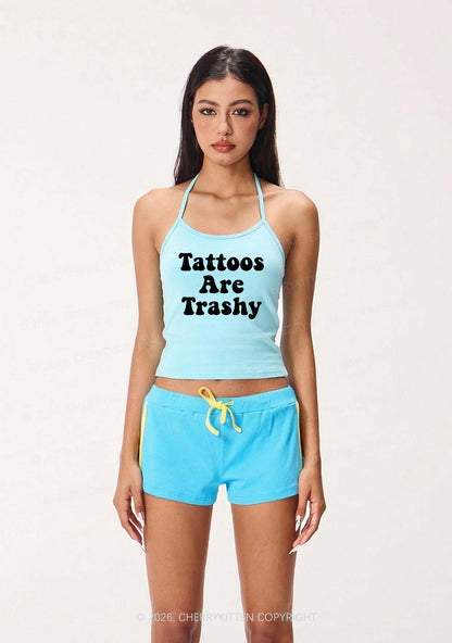 Tattoos Are Trashy Y2K Halter Neck Cami Cherrykitten