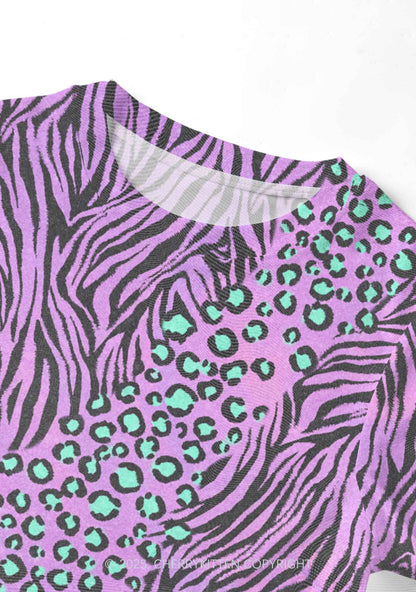 Lavender Zebra Y2K Mesh Crop Top Cherrykitten