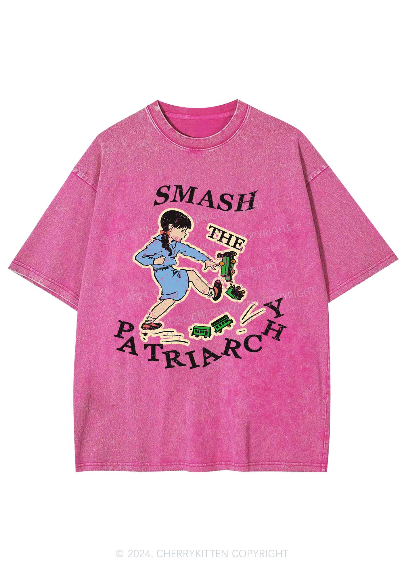Smash The Patriarchy Y2K Washed Tee Cherrykitten