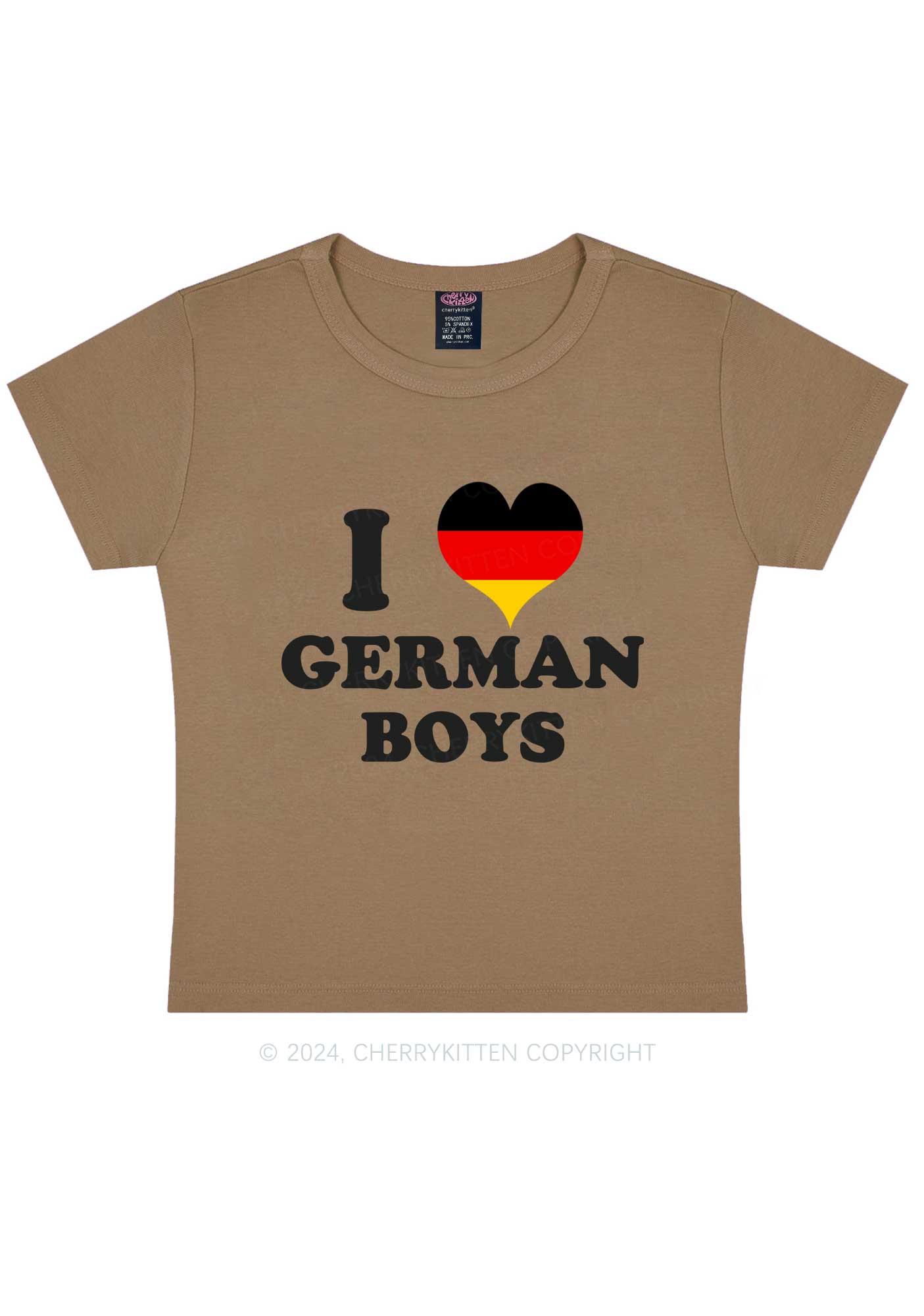 I Love Boys Custom Photo Y2K Baby Tee Cherrykitten