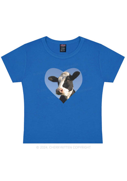 Attentive Cow Y2K Baby Tee Cherrykitten