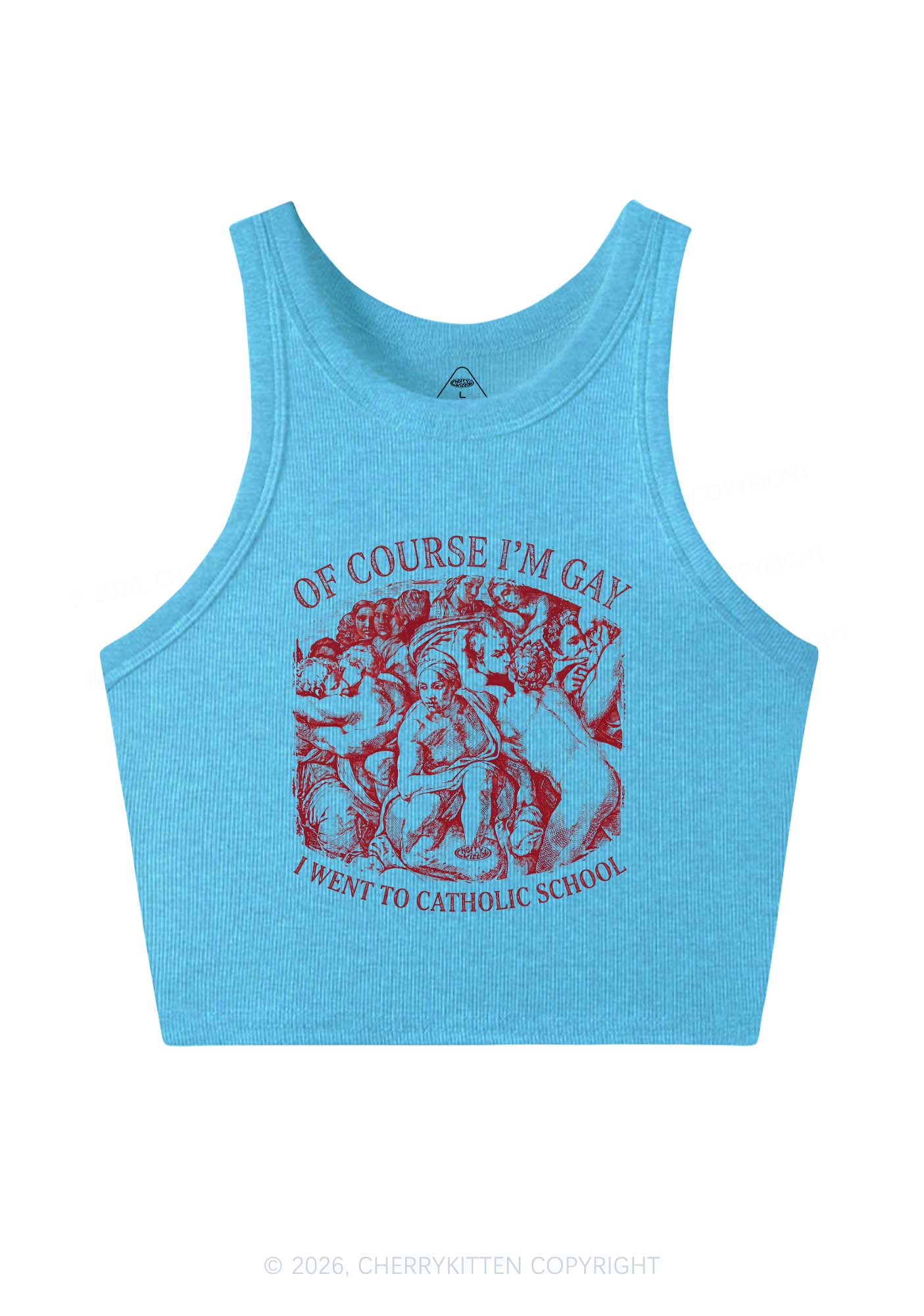 Of Course Im Gay l Pride Y2K Crop Tank Top Cherrykitten