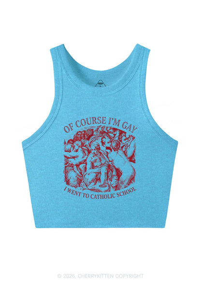 Of Course Im Gay l Pride Y2K Crop Tank Top Cherrykitten