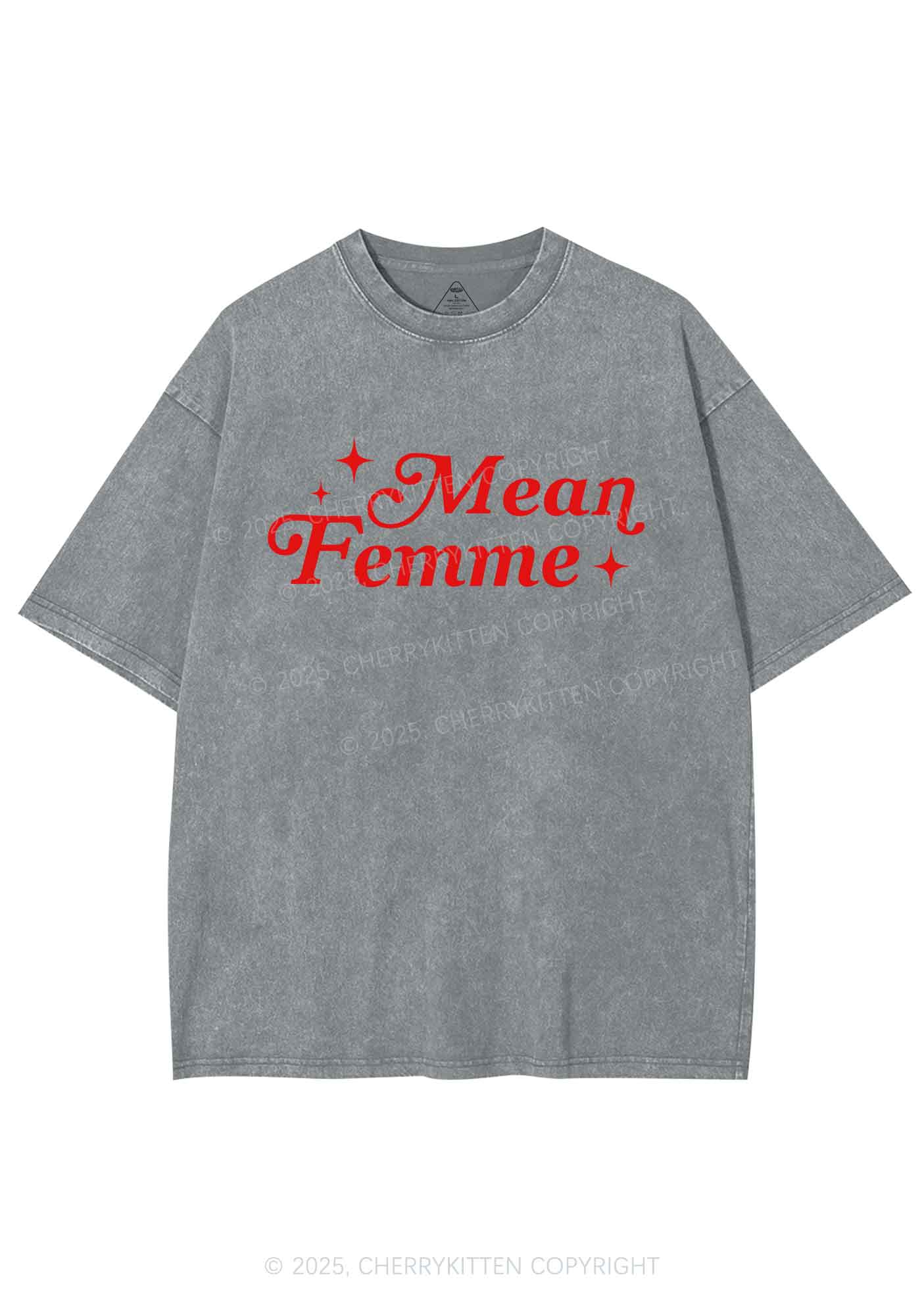 Mean Femme Pride Y2K Shirts Washed Tee Cherrykitten