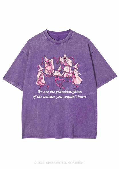 Halloween Granddaughters Of The Witches Y2K Shirts Washed Tee Cherrykitten