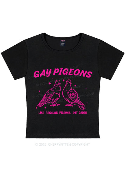 Gay Pigeons Pride Y2K Baby Tee Cherrykitten