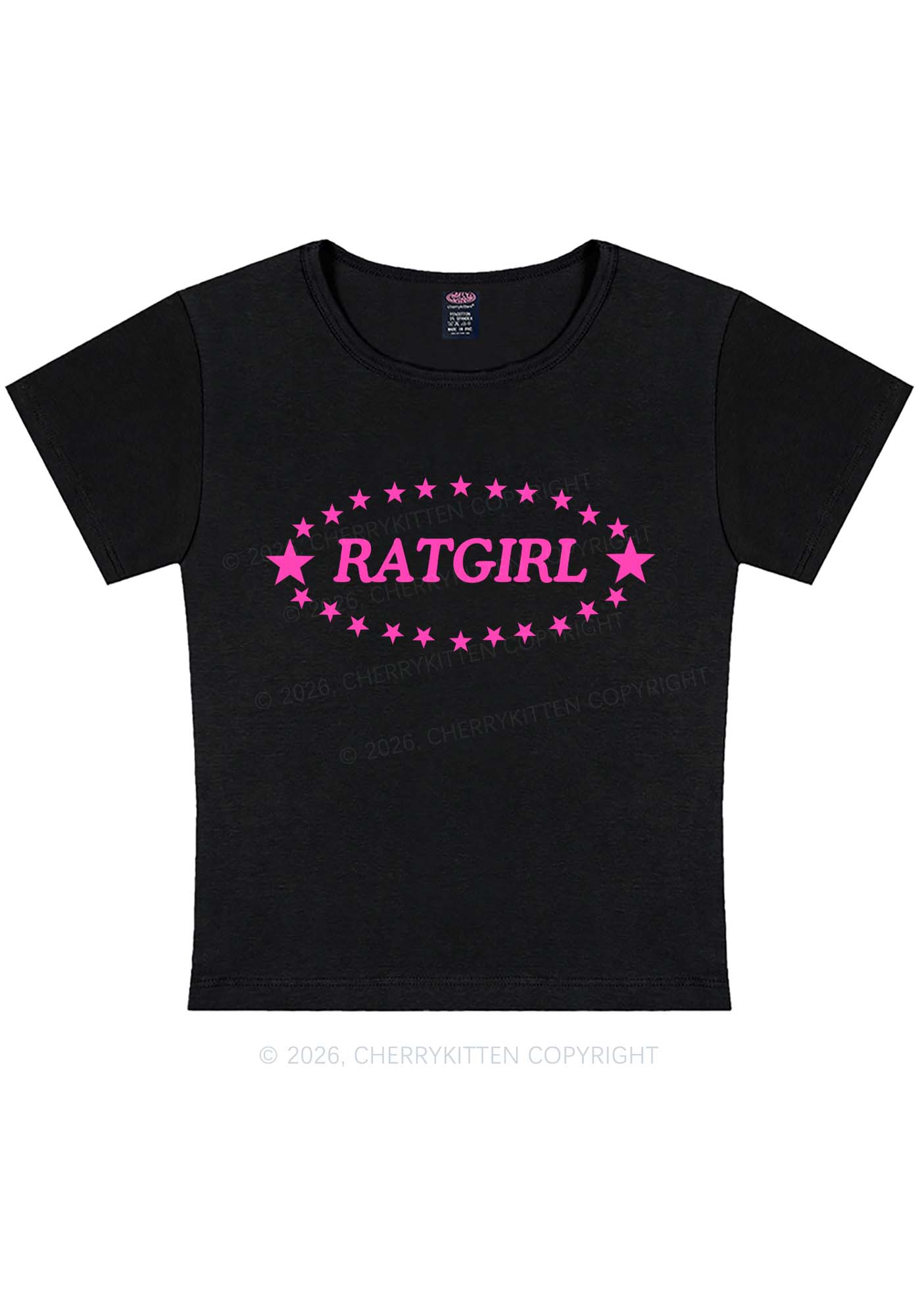 Ratgirl Star Y2K Baby Tee Cherrykitten