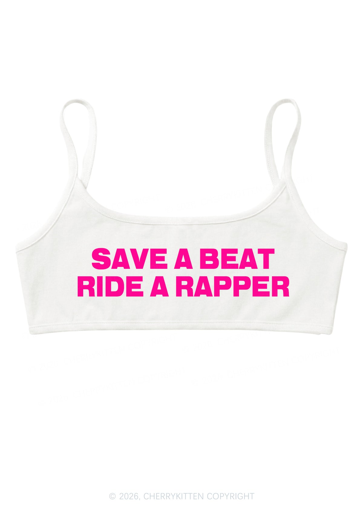 Save A Beat Ride A Rapper Y2K Super Crop Cami Cherrykitten