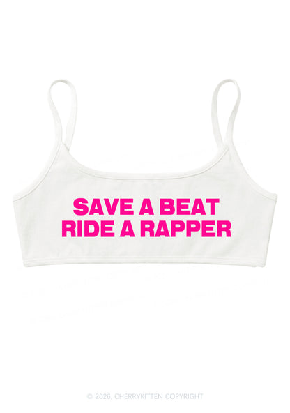 Save A Beat Ride A Rapper Y2K Super Crop Cami Cherrykitten