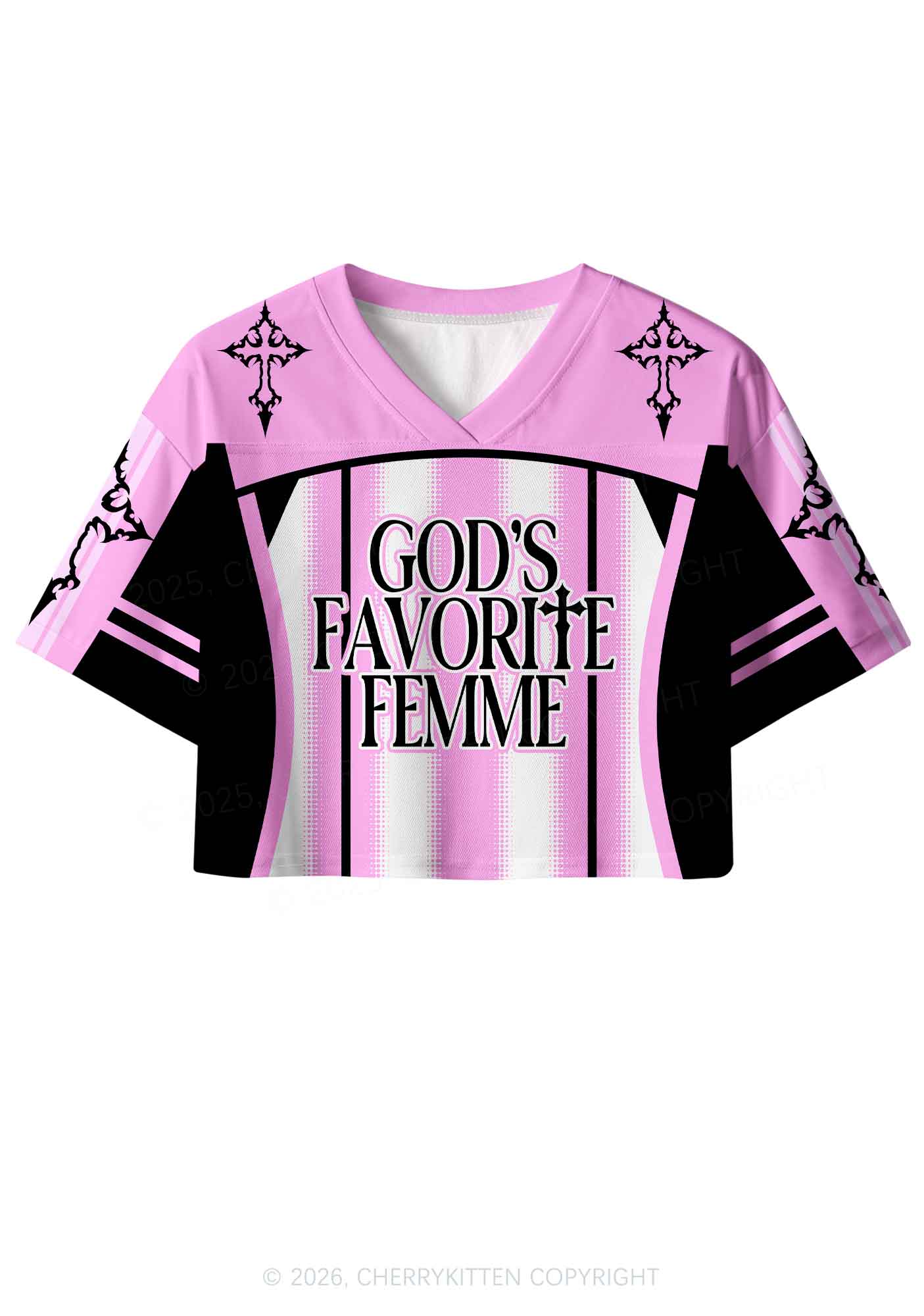 Gods Favorite Femme Pride Y2K Crop Sport Jersey Shirts Cherrykitten