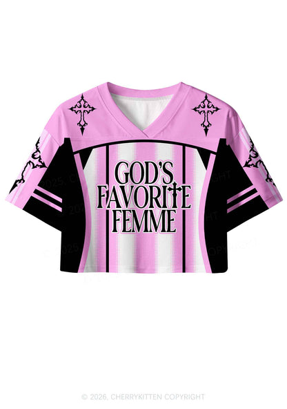 Gods Favorite Femme Pride Y2K Crop Sport Jersey Shirts Cherrykitten