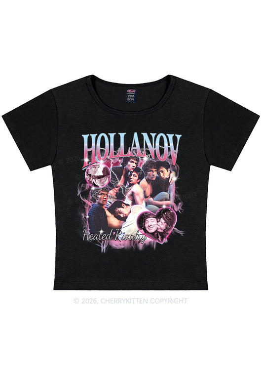 Retro Pink Blue HR Y2K Baby Tee Cherrykitten