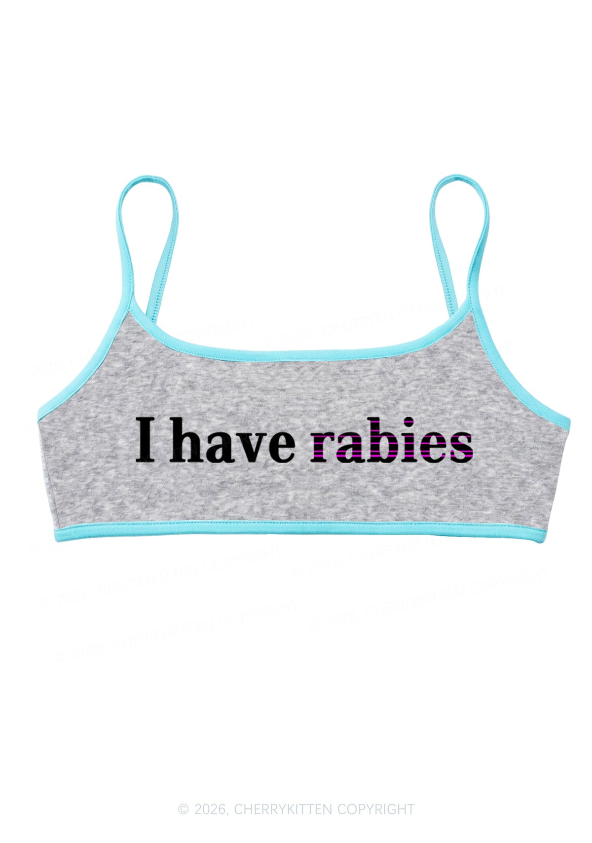 I Have Rabies Y2K Super Crop Cami Cherrykitten